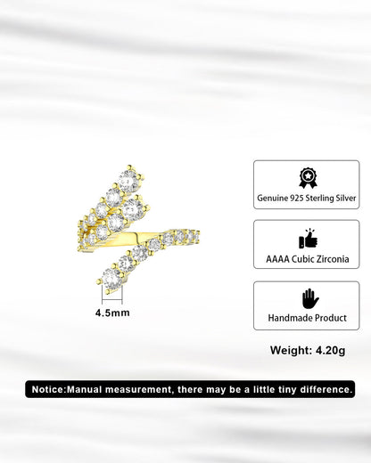 LUNET RING - 14K GOLD PLATED 925 STERLING SILVER &amp; AAAA CUBIC ZIRCONIA