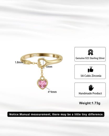 AMORETTE RING - 14K GOLD PLATED 925 STERLING SILVER &amp; 5A CUBIC ZIRCONIA