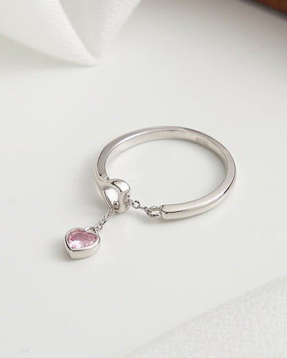 AMORETTE RING - RHODIUM PLATED 925 STERLING SILVER &amp; 5A CUBIC ZIRCONIA