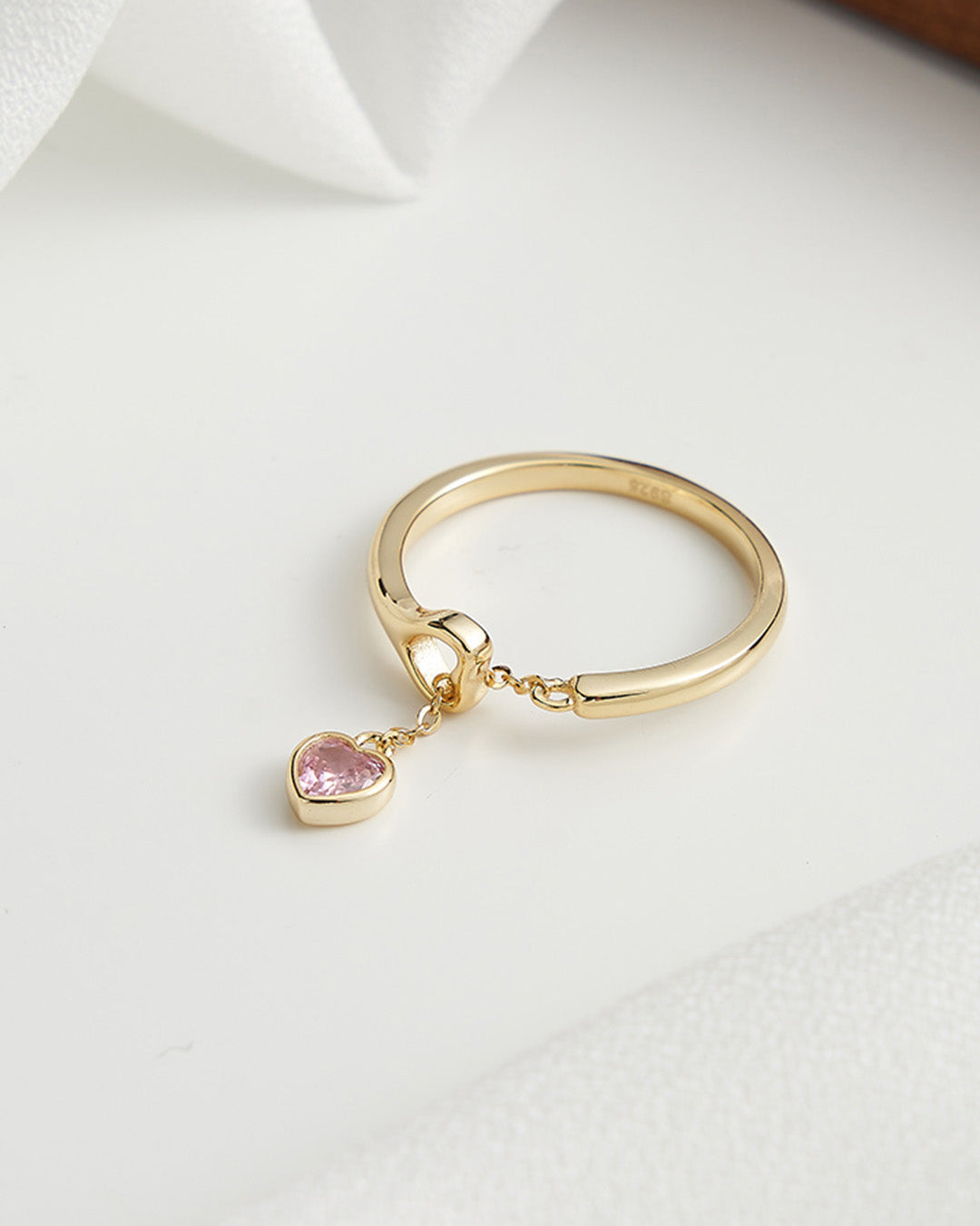 AMORETTE RING - 14K GOLD PLATED 925 STERLING SILVER &amp; 5A CUBIC ZIRCONIA