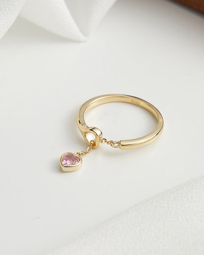 AMORETTE RING - 14K GOLD PLATED 925 STERLING SILVER &amp; 5A CUBIC ZIRCONIA