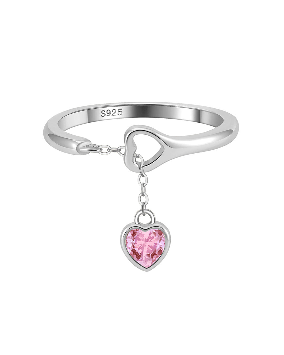 AMORETTE RING - RHODIUM PLATED 925 STERLING SILVER &amp; 5A CUBIC ZIRCONIA