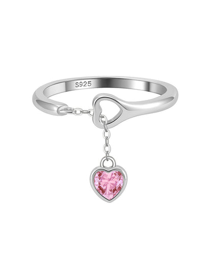 AMORETTE RING - RHODIUM PLATED 925 STERLING SILVER &amp; 5A CUBIC ZIRCONIA