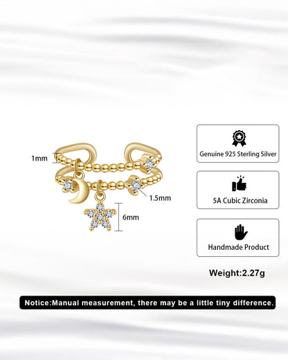 ASTRÉA RING - 14K GOLD PLATED 925 STERLING SILVER &amp; 5A CUBIC ZIRCONIA