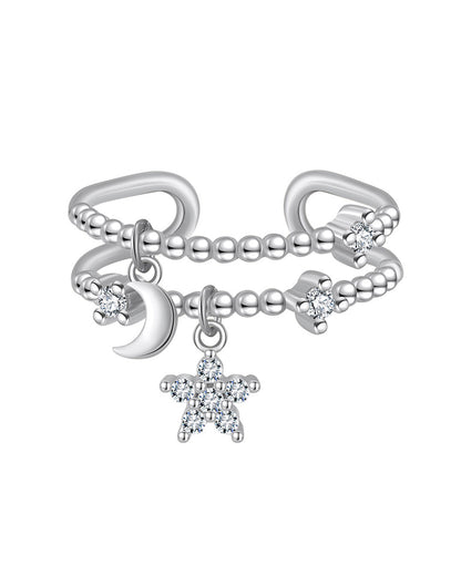 ASTRÉA RING - RHODIUM PLATED 925 STERLING SILVER &amp; 5A CUBIC ZIRCONIA