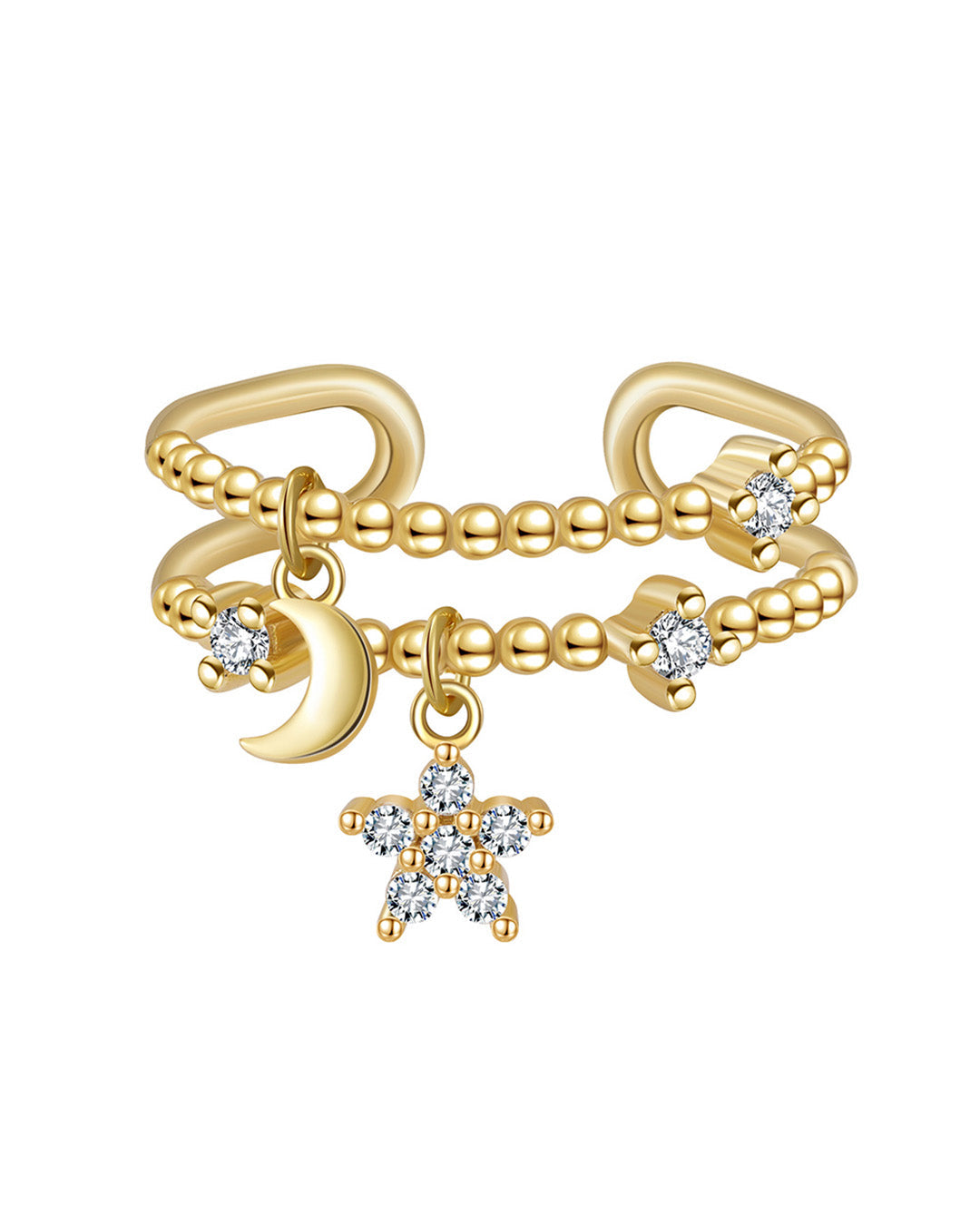 ASTRÉA RING - 14K GOLD PLATED 925 STERLING SILVER &amp; 5A CUBIC ZIRCONIA