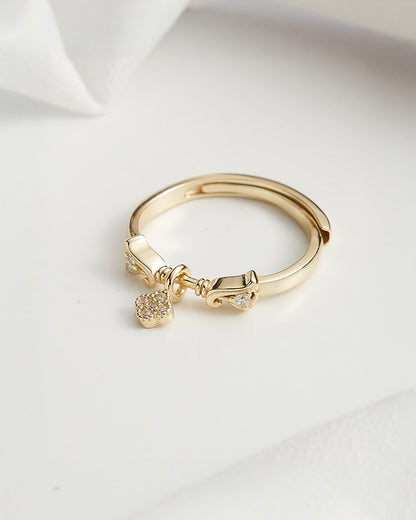 CÉLVAR RING - 14K GOLD PLATED 925 STERLING SILVER &amp; 5A CUBIC ZIRCONIA