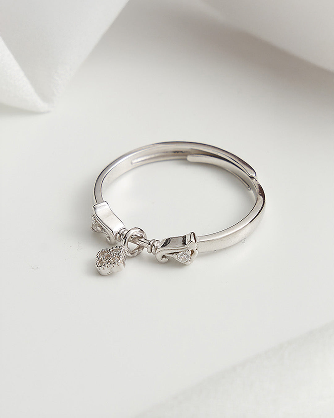 CÉLVAR RING - RHODIUM PLATED 925 STERLING SILVER &amp; 5A CUBIC ZIRCONIA