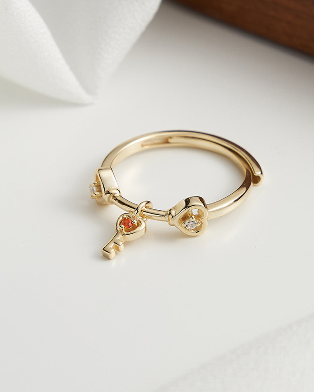 CLÉOR RING - 14K GOLD PLATED 925 STERLING SILVER &amp; 5A CUBIC ZIRCONIA