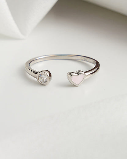 OLYA RING - RHODIUM PLATED 925 STERLING SILVER &amp; 5A CUBIC ZIRCONIA