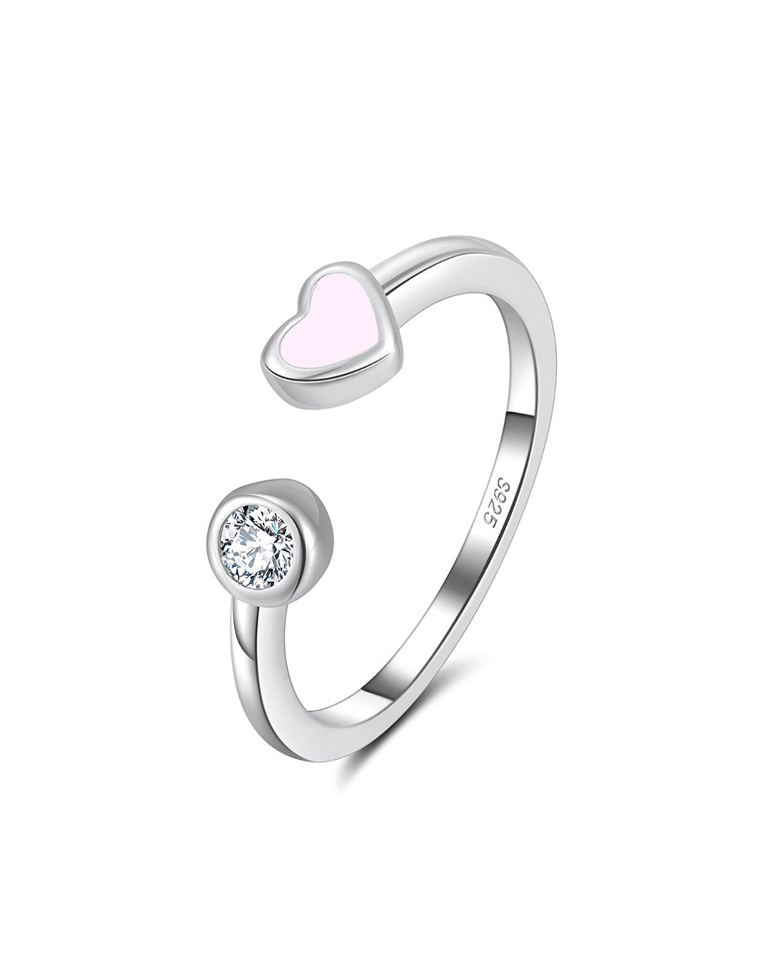 OLYA RING - RHODIUM PLATED 925 STERLING SILVER &amp; 5A CUBIC ZIRCONIA