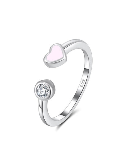 OLYA RING - RHODIUM PLATED 925 STERLING SILVER &amp; 5A CUBIC ZIRCONIA