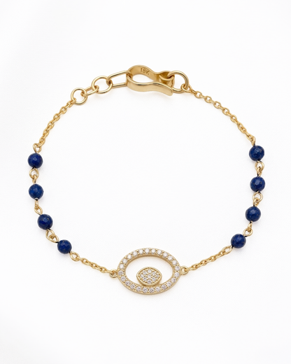 18K GOLD &amp; NATURAL LAPIS LAZULI | AETERNA BRACELET