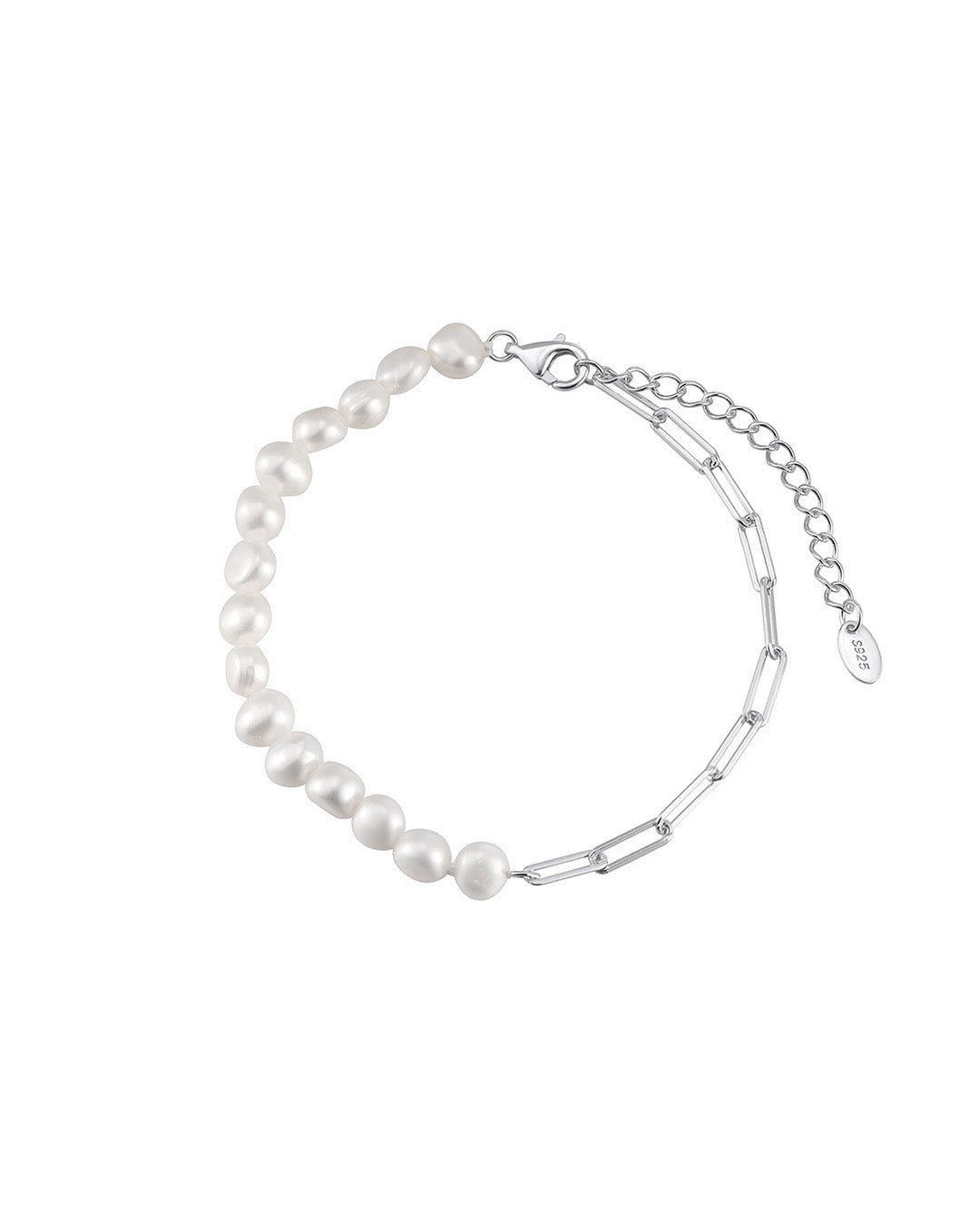 925 Sterling Silver &amp; Natural Freshwater Pearl BRACELET | ZERA